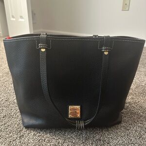 Dooney & Bourke Black Tote with Gold Accents